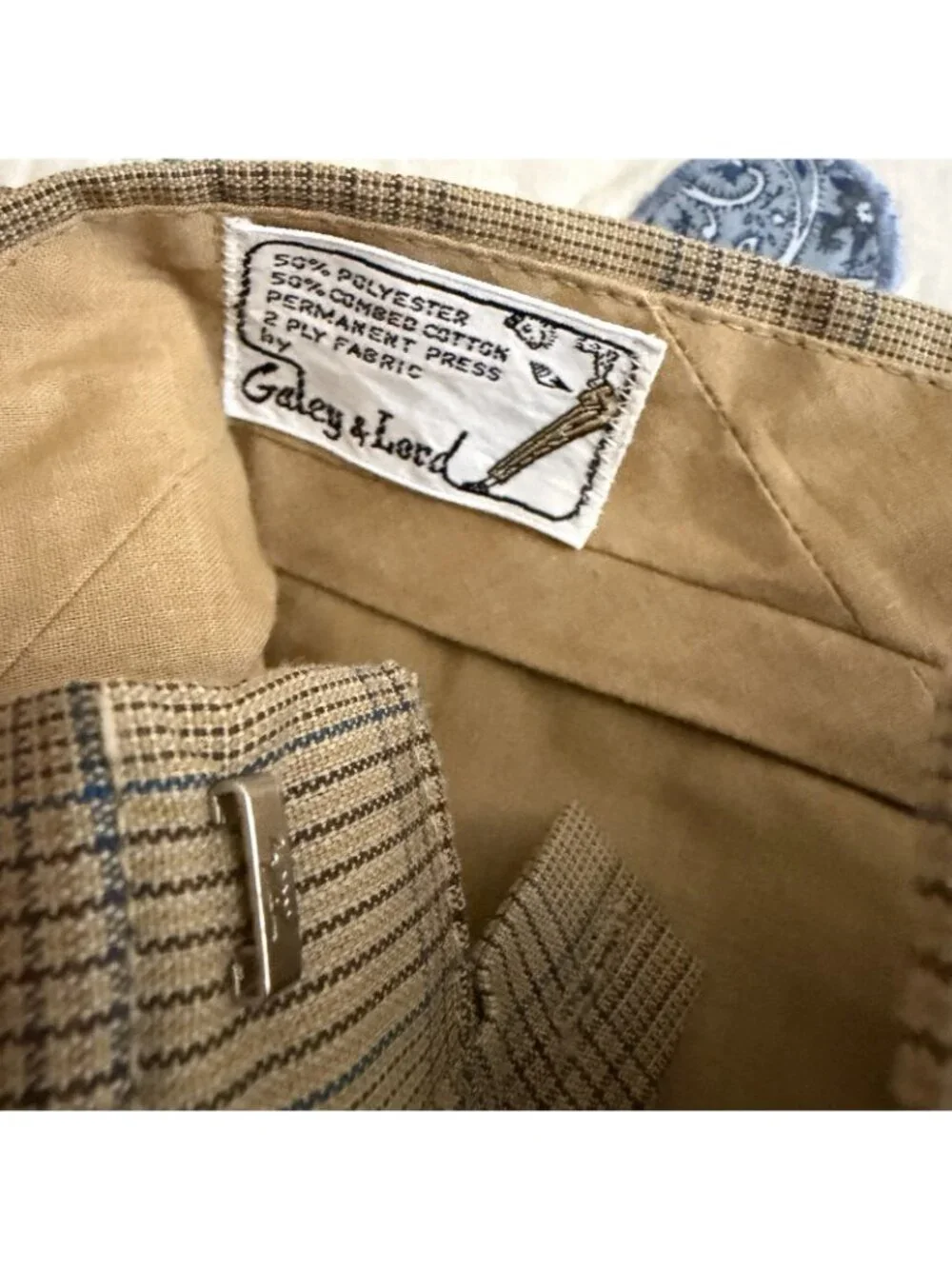 Galey And Lord Pants Slacks Striped Brown Boys Size 8 1960s Retro